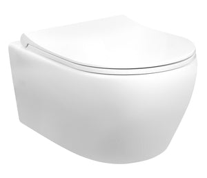 Een Aloni Design Ophang Wc Met Rvs Sproeier (Bidet) Wit randloos hangtoilet is een absolute must in modern badkamerontwerp