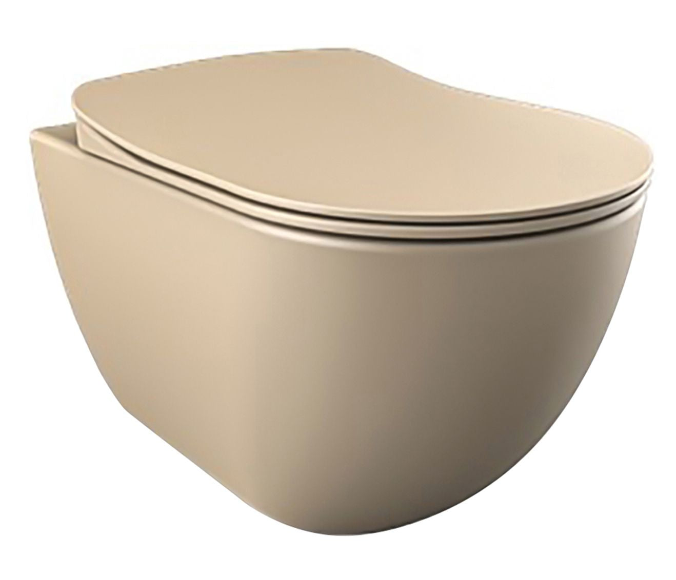 Design Ophang Wc Met Rvs Sproeier (Bidet), Mat Cappucino met zitting