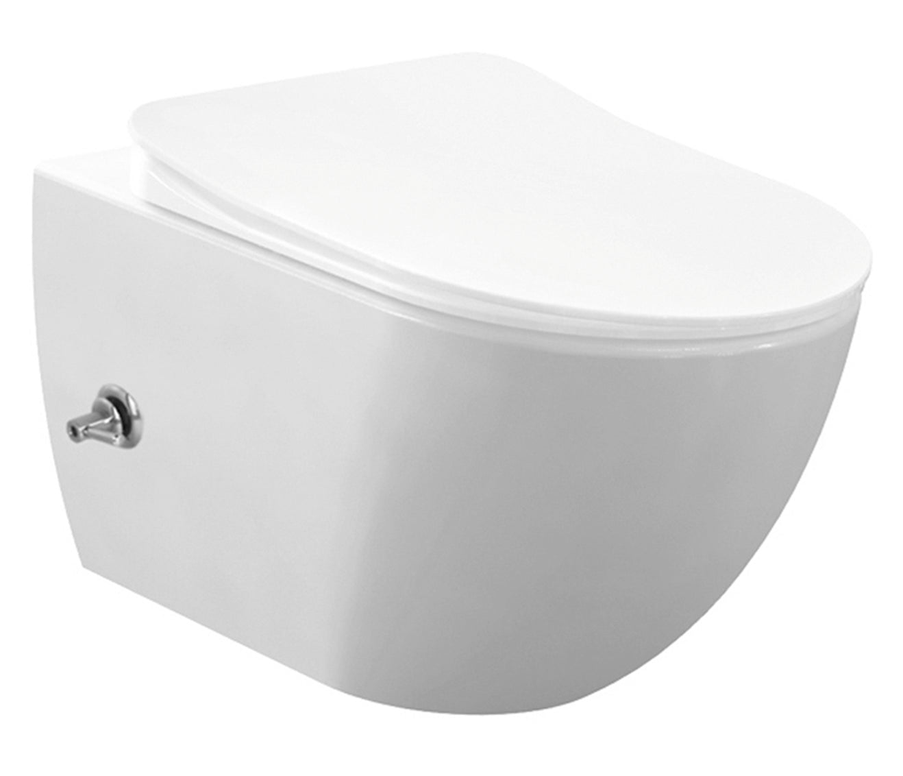 Design Ophang Wc Wit Met Rvs Sproeier (Bidet) Rimoff Met Een Geïntegreerde Warm / Koud Water Kraan