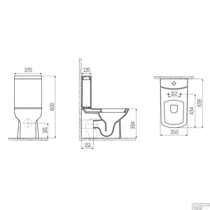 LARA STANDING WC BASE: Wall-Mounted Toilet with Integrated Bidet Sprayer in White