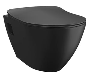 Design Ophang Wc Met Rvs Sproeier (Bidet), Mat Zwart