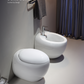 Wall hung toilet set with a wall hung bidet toilet